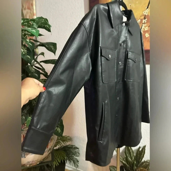 BCBGeneration vegan black leather jacket size L - Picture 2 of 13